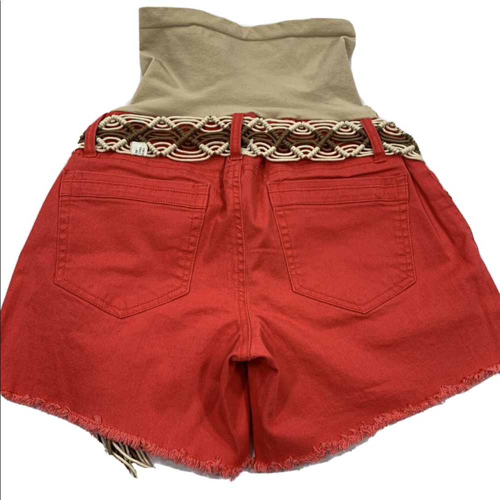 Wallflower Maternity Denim Fringe Shorts (NWT) - Picture 2 of 6